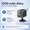 Akku Überwachungskamera Innen,Mini WLAN Kamera mit 1080P Produktbild-Vorschau 3
