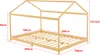 A wooden bed frame with a house-like roof structure, shown with dimensions indicated by text labels. Anteprima dell’immagine prodotto