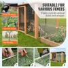 A collage of images showing a chicken coop, a vegetable garden, tree fencing, and instructional steps for using wire mesh. Podgląd zdjęcia produktu