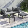 Flieks set di mobili da giardino 3 pezzi con sgabello, Anteprima dell’immagine prodotto 2