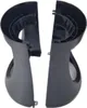 Two black plastic parts of a tower fan stand, shown separately against a white background. Podgląd zdjęcia produktu