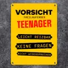 Vorsicht freilaufender Teenager Metallschild in 15x20 cm Produktbild-Vorschau 2