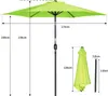 Diagram showing the dimensions of a green umbrella. Voir les images du produit