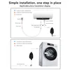 Diagrams showing the installation of a water pressure booster pump for a shower and a washing machine. Náhled obrázku produktu