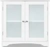 A front view of a white cabinet with two glass doors. Produktbild-Vorschau