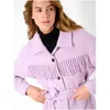 Orsay Hellviolette Winterjacke mit Fransenhemd Produktbild-Vorschau 7