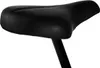 A close-up of a black bicycle seat on a white background. Podgląd zdjęcia produktu