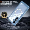 A phone case is shown in a dramatic setting with rocks and debris, suggesting durability. Náhled obrázku produktu