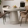 BEAUTYSOFA | Runder Ausziehbarer Tisch LUMI Ø 120–200 cm, Produktbild-Vorschau 1