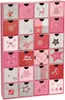 A pink advent calendar with 24 numbered drawers, each decorated with Christmas-themed patterns and illustrations. Náhled obrázku produktu