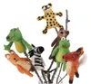 Felt finger puppets of various animals are attached to branches. Produktbild-Vorschau