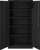 An open black metal cabinet with multiple shelves. Anteprima dell’immagine prodotto