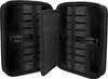 An open black dart case with compartments for darts. Anteprima dell’immagine prodotto