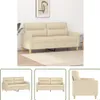 The Living Store 2-Sitzer-Sofa Creme 140 cm Stoff Produktbild-Vorschau 1