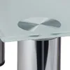 Tavolino TV Relaxdays in vetro, gambe in metallo cromato, Anteprima dell’immagine prodotto 6