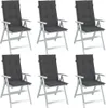 Hochlehner-Auflagen 6 Stk. Melange Anthrazit 120x50x4 cm Produktbild-Vorschau 2