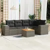 The Living Store 6-tlg. Garten-Sofagarnitur mit Kissen Grau Produktbild-Vorschau 2