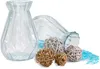 Vase Glas mit Diamant Muster 14cm klar transparent 330ml, 1 Produktbild-Vorschau 1