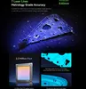 A 3D scanner component is illuminated by blue light, with accompanying text and images detailing its features and specifications. Náhled obrázku produktu