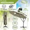 tillvex Sonnenschirm Braun Ø 350 cm Ampelschirm Produktbild-Vorschau 2