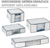 A collage of different sizes of storage boxes, some filled with clothes. Produktbild-Vorschau