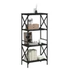 Libreria 4 ripiani Nero 59x35x132 cm Materiale a base di Anteprima dell’immagine prodotto 3