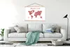 MuchoWow® Textilposter Weltkarte - Rot - Zitat 120x80 cm Produktbild-Vorschau 3