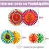 6 éventails en papier, décorations suspendues pour fêtes, Voir les images du produit 2