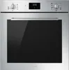 A front view of a stainless steel oven with a black glass door. Produktbild-Vorschau