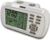 A white digital alarm clock with a green LCD screen displaying time and prayer times. Voir les images du produit