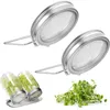Sprossenglas Deckel 2er Set aus Edelstahl, Keimglas Deckel Produktbild-Vorschau 1