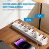 DEWENWILS 6 Fach 2M Mehrfachsteckdose mit 2 USB, 3680W Produktbild-Vorschau 2