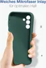 A hand holding a dark green phone case. Produktbild-Vorschau