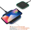 Two wireless charging pads are shown, one with a phone on it and another in the background. Produktbild-Vorschau