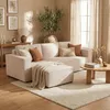 Ecksofa mit Halbinsel und ausziehbarem Bett in Rippenstoff Produktbild-Vorschau 2