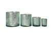 Vase Übertopf aus Glas grün silber mit Blattmuster 24,5cm, Produktbild-Vorschau 7