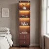 Vitrinen Hochschrank mit LED Beleuchtung Glastür und 2 Produktbild-Vorschau 12