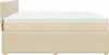 vidaXL Boxspringbett mit Matratze Creme 200x200 cm Stoff Produktbild-Vorschau 5
