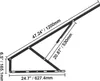 A diagram of a bed lift mechanism with dimensions indicated. Náhled obrázku produktu