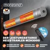 MONZANA® Infrarot Heizstrahler Goldröhre 3000W App Produktbild-Vorschau 2