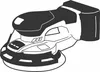 A black and white illustration of a power sander. Produktbild-Vorschau
