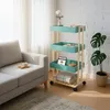 Relaxdays Servierwagen, Bambus & MDF, Küchenwagen mit 4 Produktbild-Vorschau 2