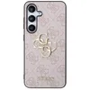 A close-up studio shot of a phone case with a repeating Guess logo pattern. Produktbild-Vorschau