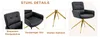 Tisch-Stuhl-Set, Glastisch Ø85cm, Metallstütze, 2 Produktbild-Vorschau 15