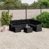 vidaXL 8-tlg. Garten-Sofagarnitur mit Kissen Schwarz Poly Produktbild-Vorschau 2