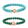 Mode Uni Schildkröte Naturstein Perlen Charm Armband Produktbild-Vorschau 4
