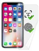 A screen protector is shown next to a smartphone. Produktbild-Vorschau