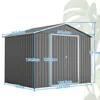 GIHAUVIA Metall Gerätehaus Grau 180 × 229,4 × 191 cm Produktbild-Vorschau 9