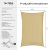 tectake® Sonnensegel Sunny HDPE mit 185 g/m² und 87 % Produktbild-Vorschau 5