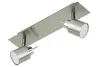 A silver ceiling light fixture with two adjustable spotlights is shown against a white background. Anteprima dell’immagine prodotto